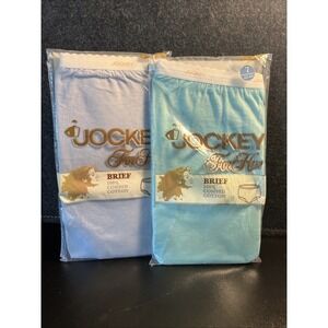 NOS Jockey 1987 combed cotton Brief panties Nip 2 Pcs Size 7 Women Vintage Blue